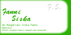 fanni siska business card